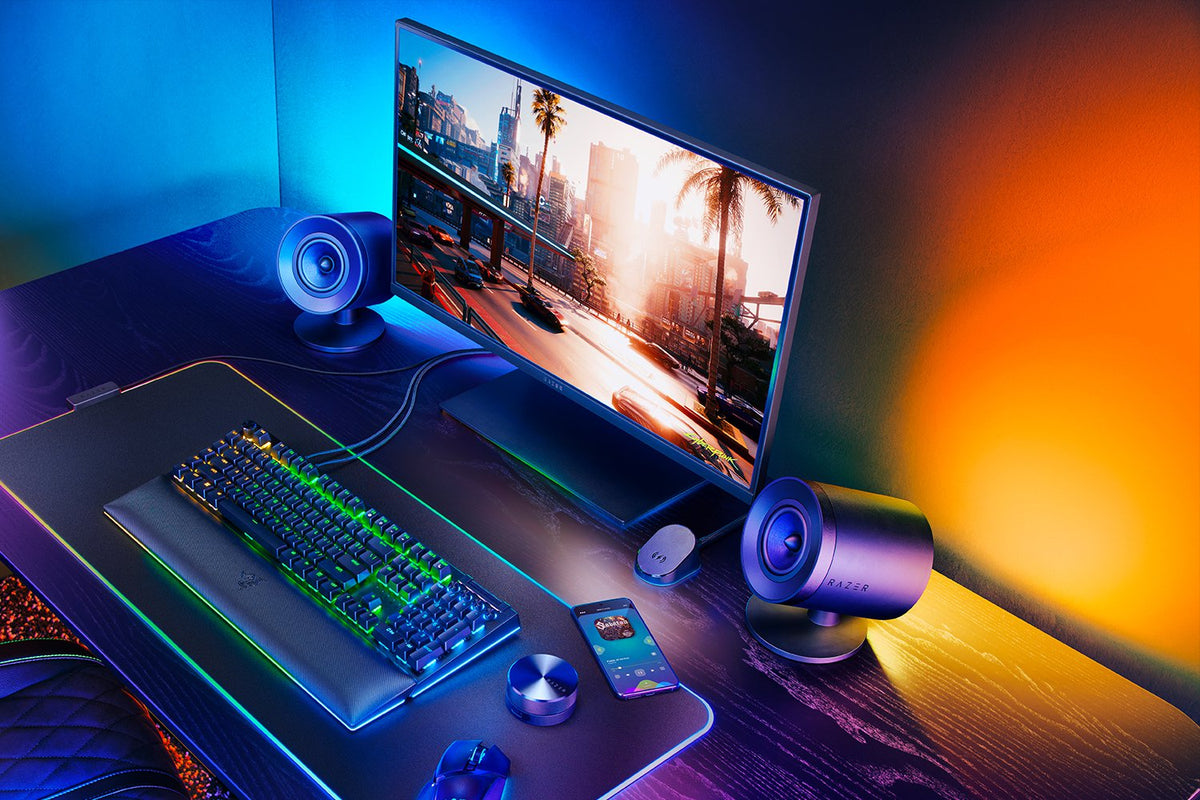 Razer Nommo V2 Pro Full range 2.1 PC Žaidimų garso kolonėlės, Juoda