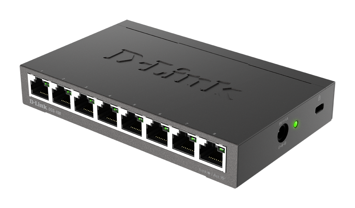 D-Link | Switch | DGS-108/E | Unmanaged | Desktop | Gigabit Ethernet (copper) ports quantity 8