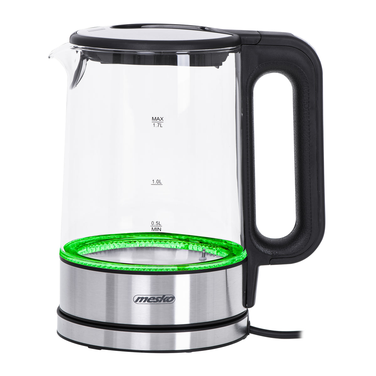 Mesko | Kettle | MS 1301b | Electric | 1850 W | 1.7 L | Glass | 360° rotational base | Black