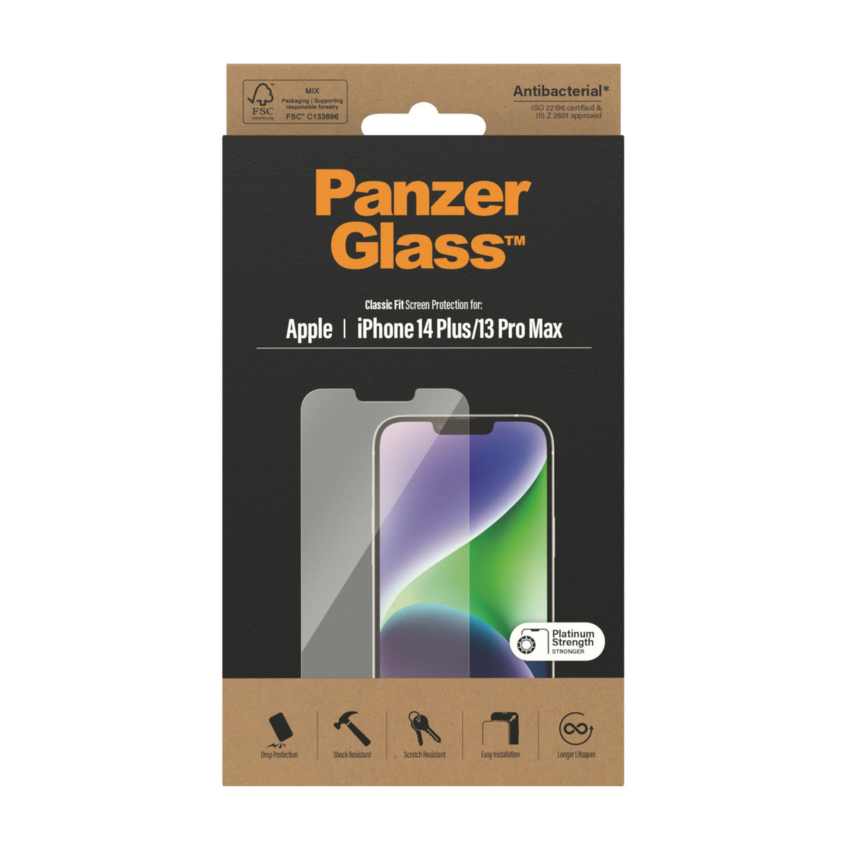 PanzerGlass | Screen protector | Apple | iPhone 14 Plus/13 Pro Max | Glass | Transparent | Classic Fit