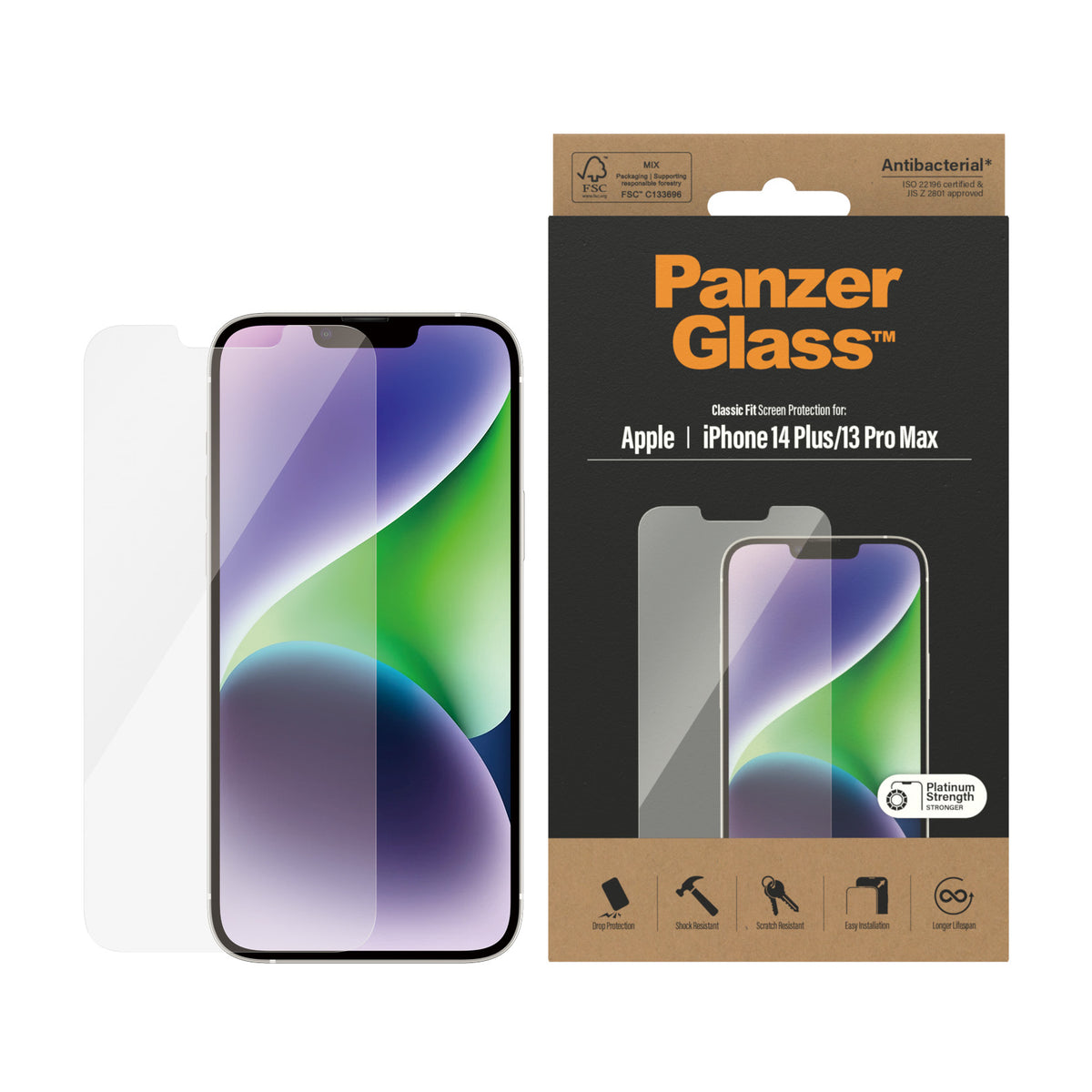 PanzerGlass | Screen protector | Apple | iPhone 14 Plus/13 Pro Max | Glass | Transparent | Classic Fit