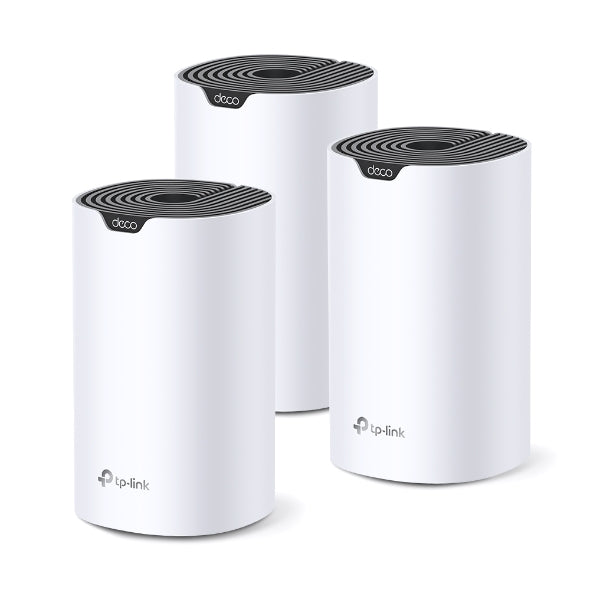 TP-LINK | AC1900 Whole Home Mesh Wi-Fi System | Deco S7 (3-pack) | 802.11ac | 10/100/1000 Mbit/s | Ethernet LAN (RJ-45) ports 1 | Mesh Support Yes | MU-MiMO Yes | No mobile broadband | Antenna type Internal
