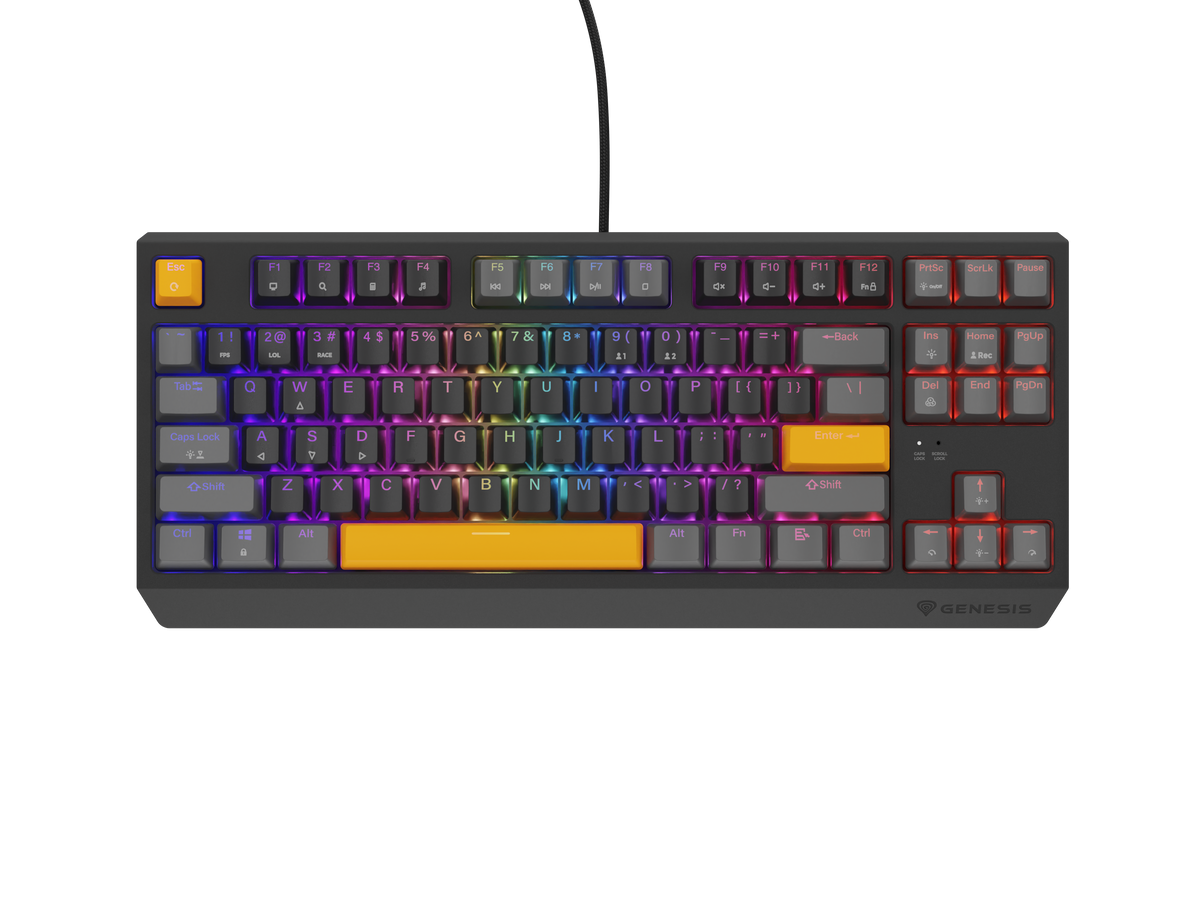 Genesis | THOR 230 | Mechanical Gaming Keyboard | Wired | US | Outemu Red | Anchor Gray Positive