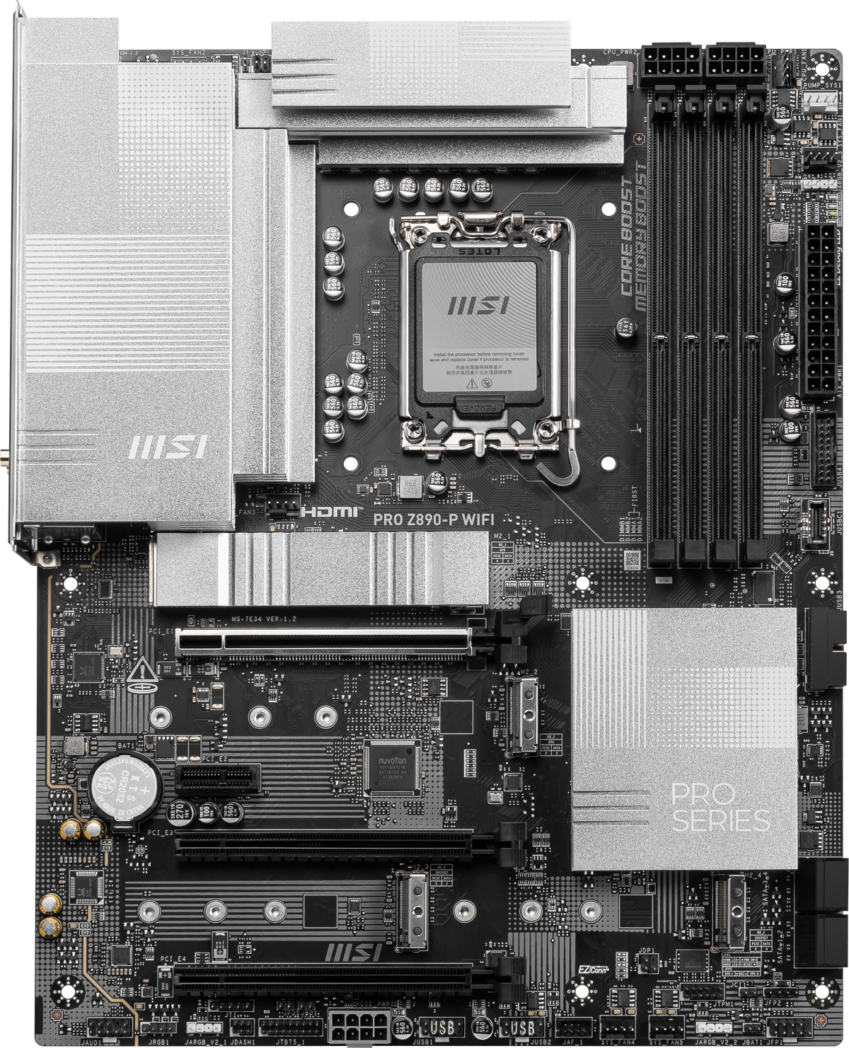 MSI PRO Z890-P WIFI | Processor family Intel | Processor socket LGA1851 | DDR5 UDIMM | Supported hard disk drive interfaces SATA, M.2 | Number of SATA connectors 4