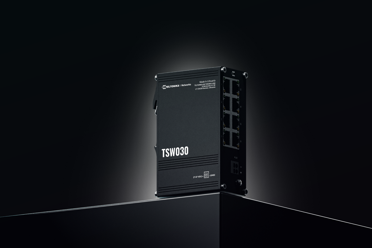 Teltonika | Switch | TSW030 | Unmanaged | DIN rail mountable | 10/100 Mbps (RJ-45) ports quantity 8 | Power supply type 2-pin industrial DC power socket