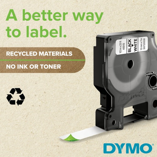 Dymo 40910 (S0720670) D1 Etikečių juostelė 9mm x 7m, Black on Clear
