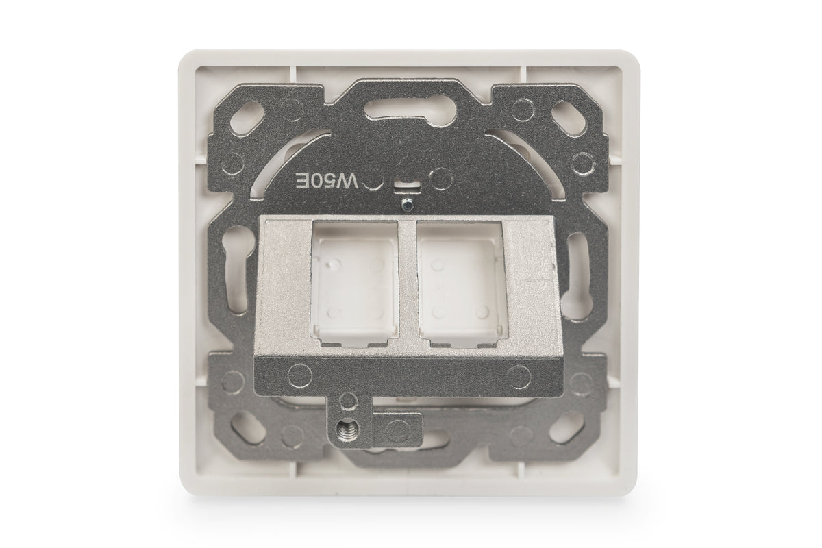 Digitus | Wallplate for Keystone Modules, German type, middle plate 50x50 mm, frame 80x80 mm | DN-93801-1