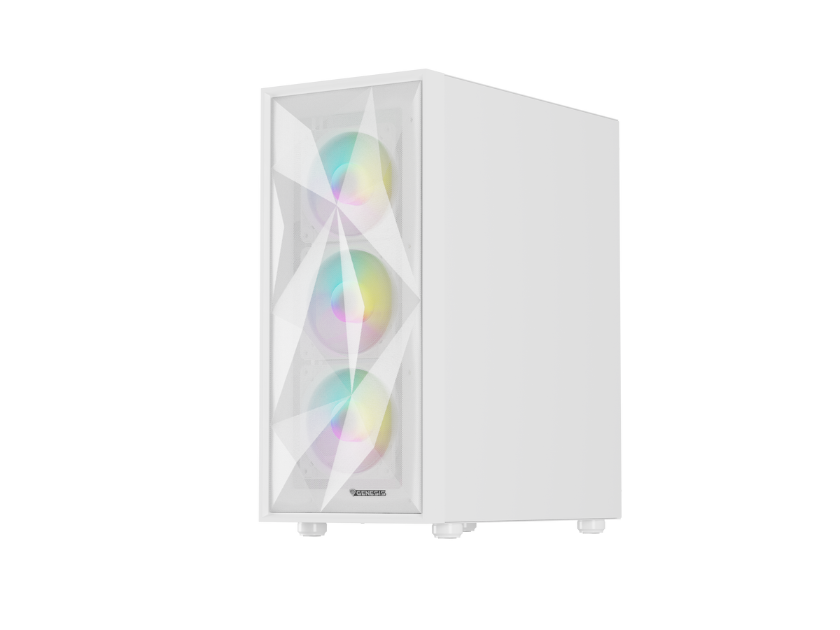 Genesis Gaming PC Case | Diaxid 605 ARGB | Midi Tower | White