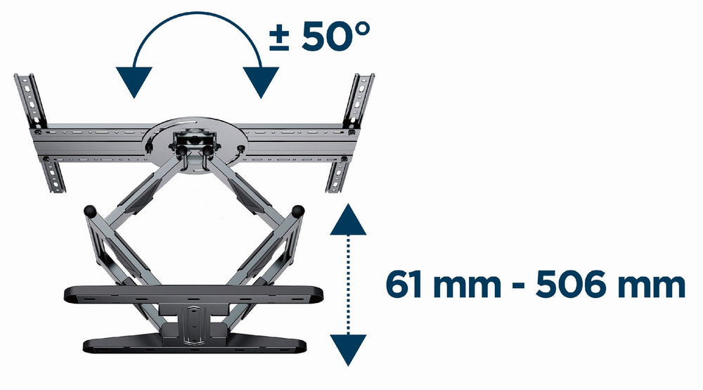 Gembird | Wall mount | WM-80STR-01 | Tilt, swivel, rotate | 40-80 " | Maximum weight (capacity) 50 kg | Black