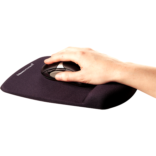 Fellowes | Mouse pad with wrist support PlushTouch | Mouse pad with wrist pillow | 238 x 184 x 25.4 mm | Black