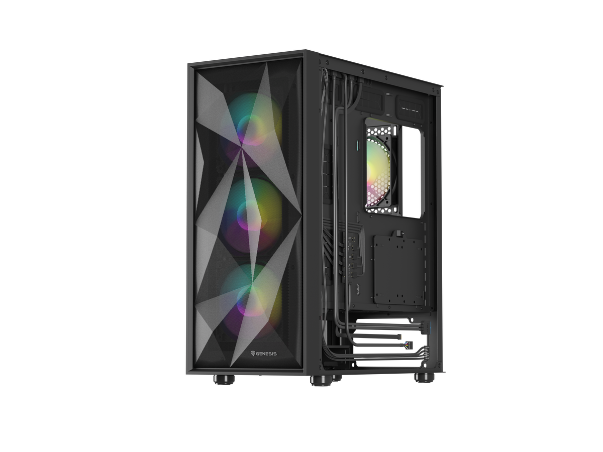 Genesis Gaming PC Case | Diaxid 605 ARGB | Midi Tower | Black