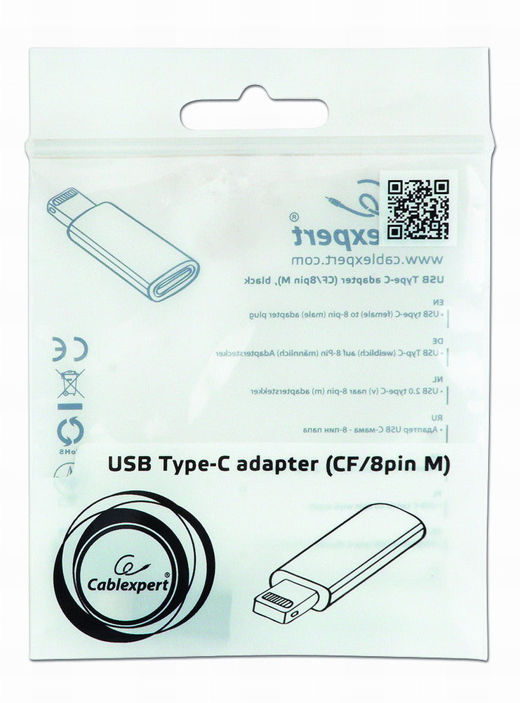 Cablexpert | USB Type-C adapter (CF/8pin M), Black