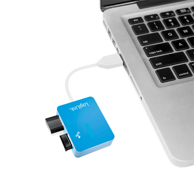 Logilink | USB 2.0 Hub 4-Port, Smile, Blue