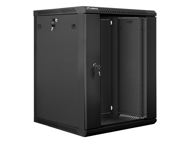 Lanberg | Rack cabinet 19" wall-mount 15U/600x600 (flat pack) with glass door | WF01-6615-10B | Black