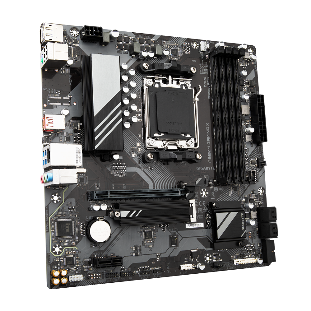 Gigabyte | A620M GAMING XG10 | Processor family AMD | Processor socket AM5 | DDR5 DIMM | Memory slots 4 | Supported hard disk drive interfaces SATA, M.2 | Number of SATA connectors 4 | Chipset AMD A620 | Micro ATX