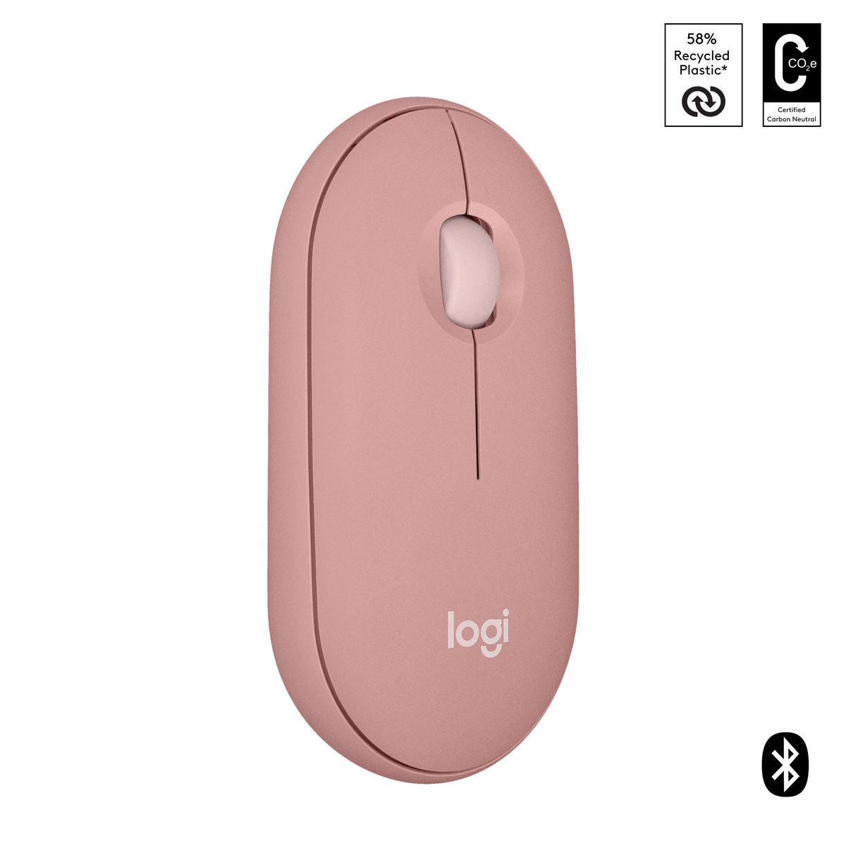 Logitech Mouse | Pebble 2 M350S | Wireless | Bluetooth | Tonal Rose