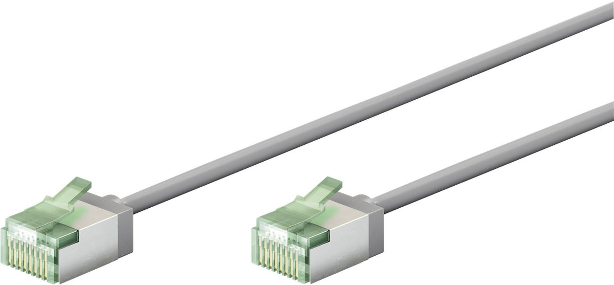 Goobay 74343 Ultra-Flexible CAT 8.1 Patch Cable, Slim, U/FTP, 0.15 m, Grey | Goobay