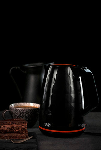 Adler | Kettle | AD 1277 | Standard | 2200 W | 1.7 L | Plastic | 360° rotational base | Black