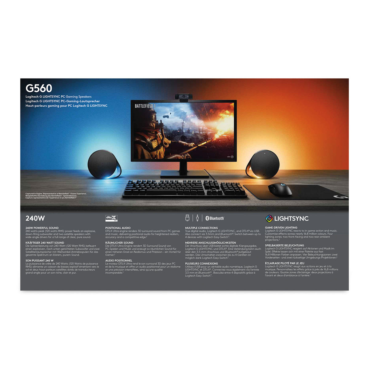 LOGI G560 LIGHTSYNC PC Gaming Speakers