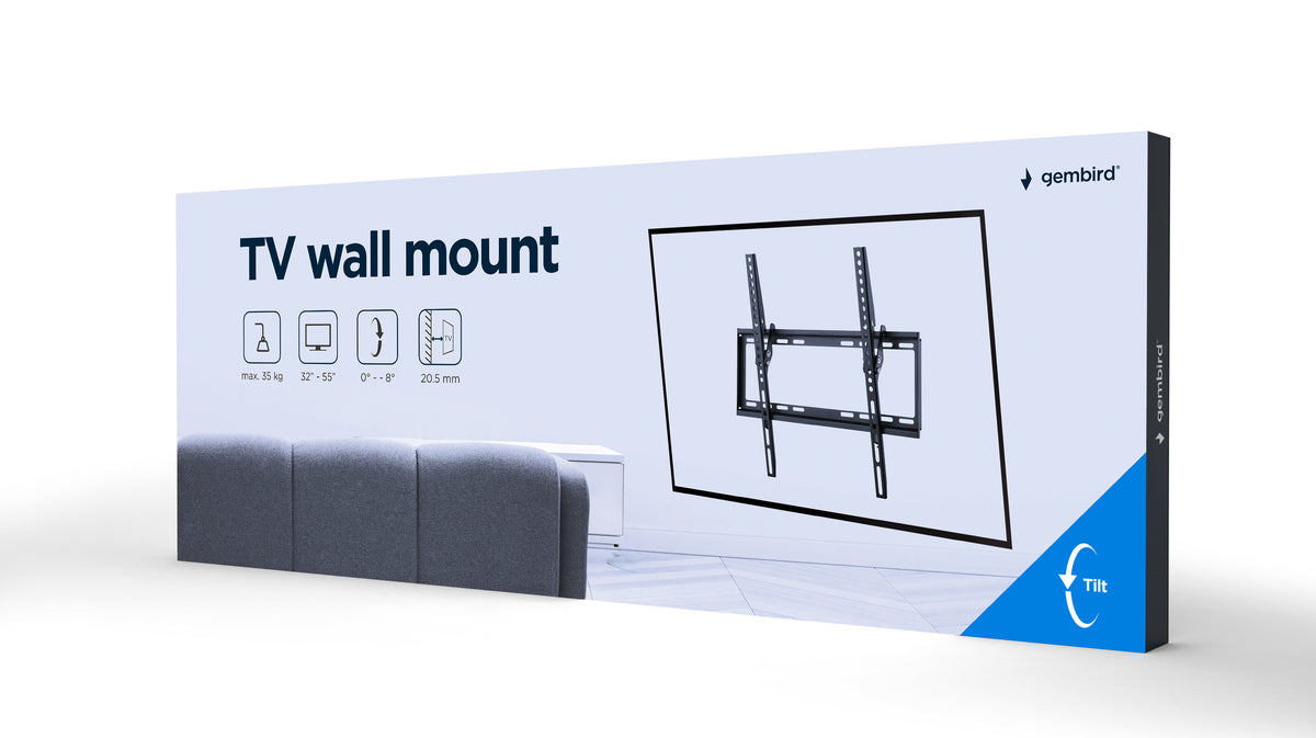 Gembird | Wall mount | WM-55T-03 | Tilt | 32-55 " | Black