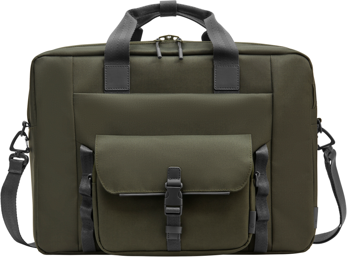 HP Modular 15.6 Top Load, 3-in-One (Pouch, Top Load, Sleeve), Water Resistant, Cable Pass-through, 22 Liter Capacity - Dark Olive Green