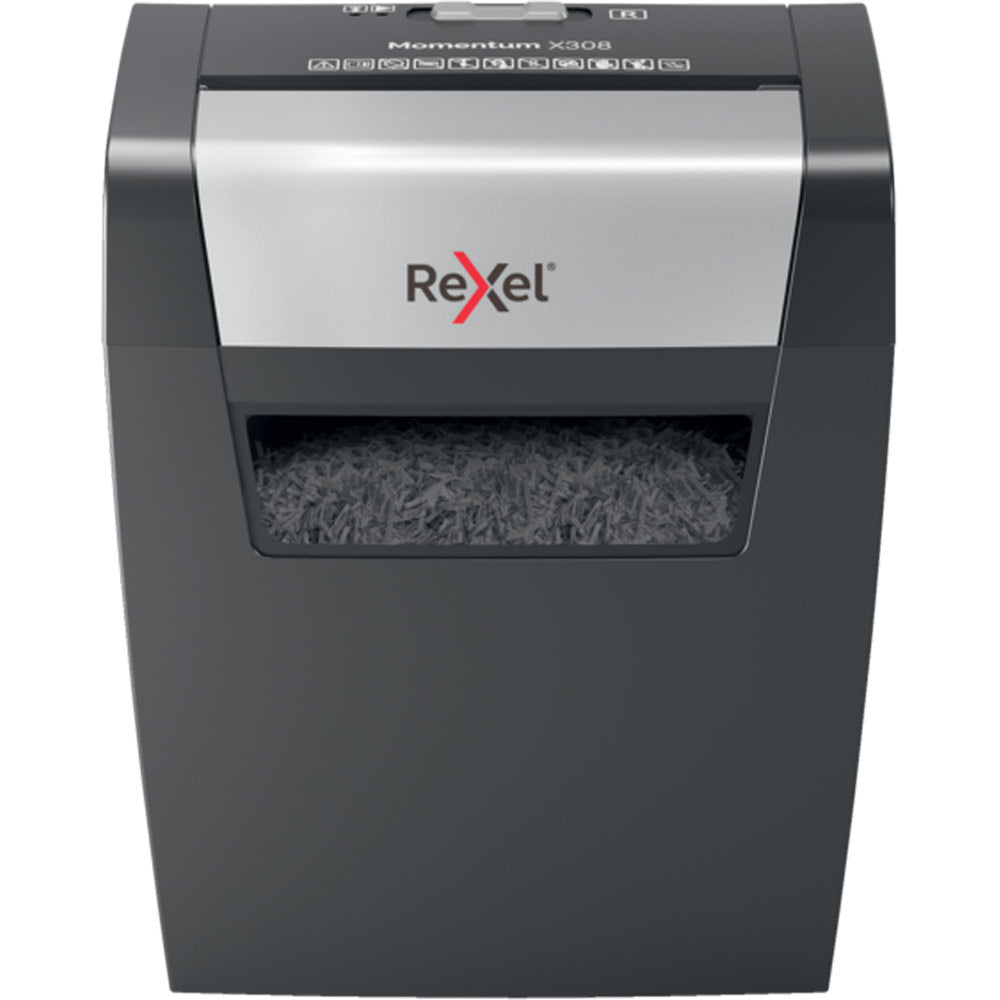 Rexel Momentum X308 Dokumentų naikiklis Particle-cut shredding 5x42mm P-3 15L, Pilka/Juoda