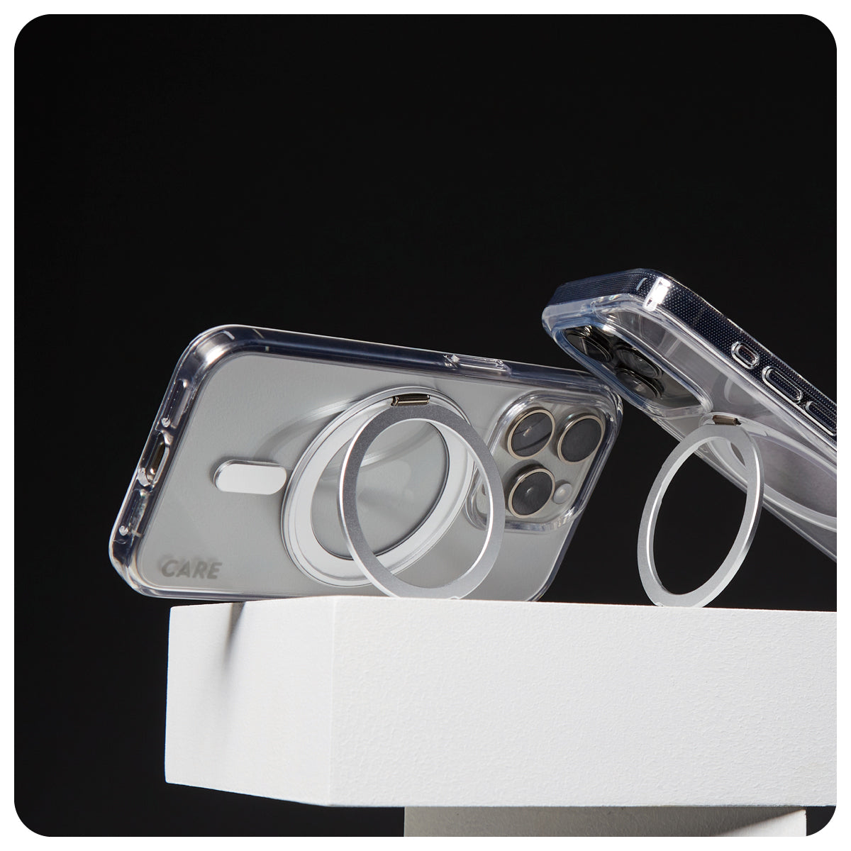 CARE Feature Case | Back cover | Apple | iPhone 16 Pro Max | Recycled plastic | Silver | Kickstand & MagSafe