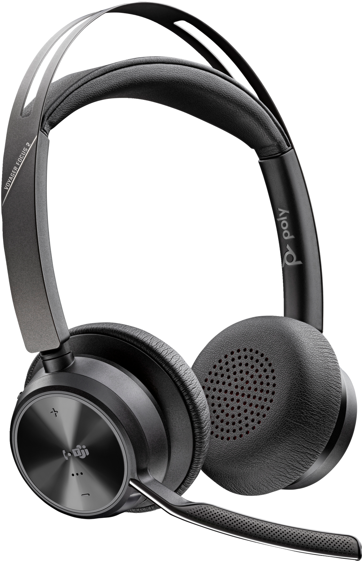Poly Voyager Focus 2 MS Teams Belaidės ausinės, Bluetooth, USB-C/A Adapter, Juoda