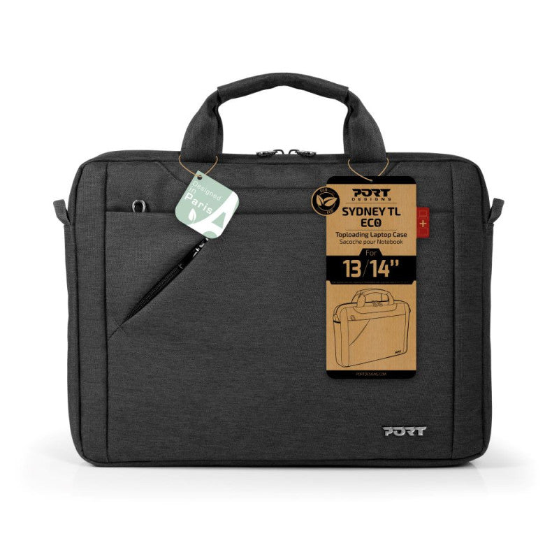 PORT DESIGNS | S13 Sydney ECO Case | Fits up to size 13/14 " | Top Loading | Shoulder strap | Black
