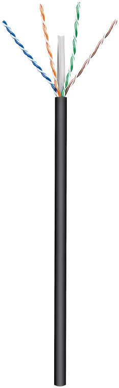 Goobay Outdoor Network Cable | CAT 6 U/UTP | AWG 24/1 | Cable length: 100 m | Black
