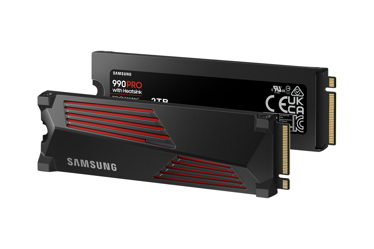 Samsung | 990 PRO with Heatsink | 2000 GB | SSD form factor M.2 2280 | Solid-state drive interface M.2 NVMe | Read speed 7450 MB/s | Write speed 6900 MB/s