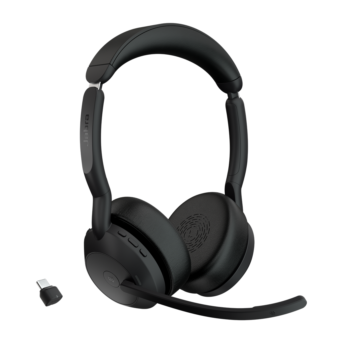 Jabra Evolve2 55 MS Stereo Link380c Belaidės ausinės Bluetooth USB-C, Juoda