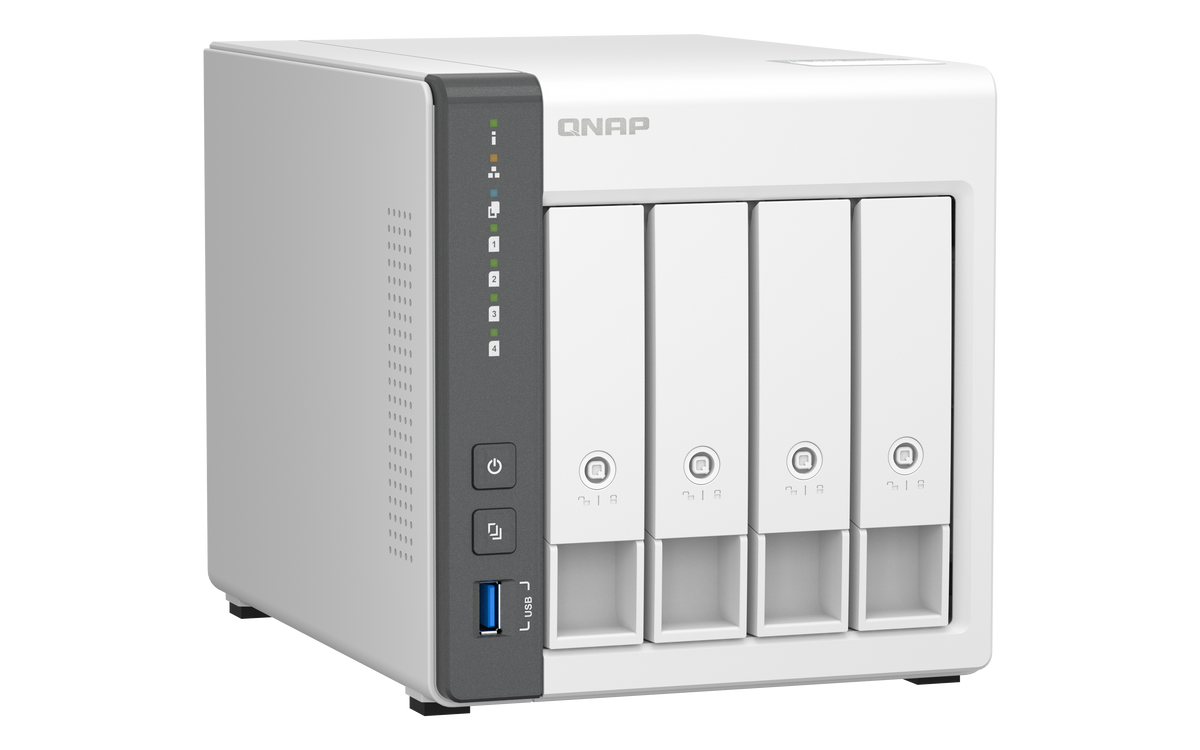QNAP | 4 Bay ARM | TS-433-4G | Cortex-A55 | ARM 4-core | Processor frequency 2.0 GHz | 4 GB | On board (non-expandable)