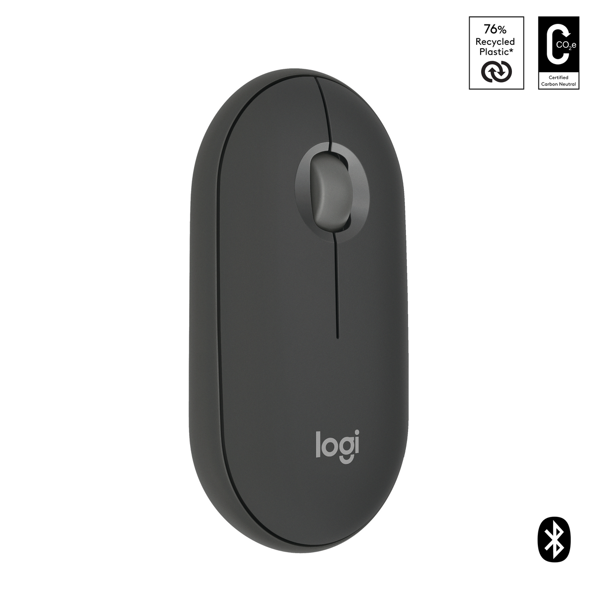 Logitech Pebble 2 M350s Belaidė pelė, RF Wireless + Bluetooth, 4000 DPI, Tonal Graphite