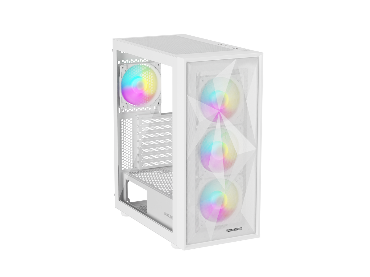 Genesis Gaming PC Case | Diaxid 605 ARGB | Midi Tower | White