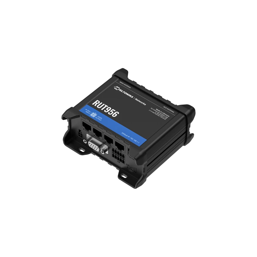 Teltonika | Industrial Router | RUT956 | 802.11n | 10/100 Mbit/s | Ethernet LAN (RJ-45) ports 4 | Mesh Support No | MU-MiMO No | 2G/3G/4G | Antenna type 2 x SMA for LTE, 2 x RP-SMA for WiFi, 1 x SMA for GNSS | 1x USB 2.0