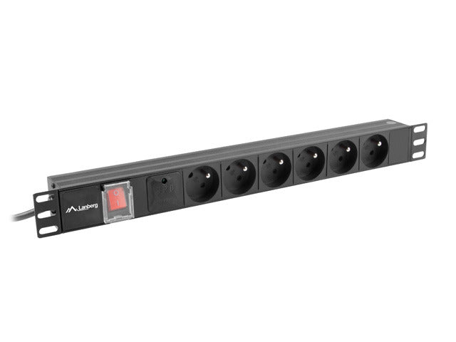 LANBERG PDU 19inch 1U 16A 6x FR 2m