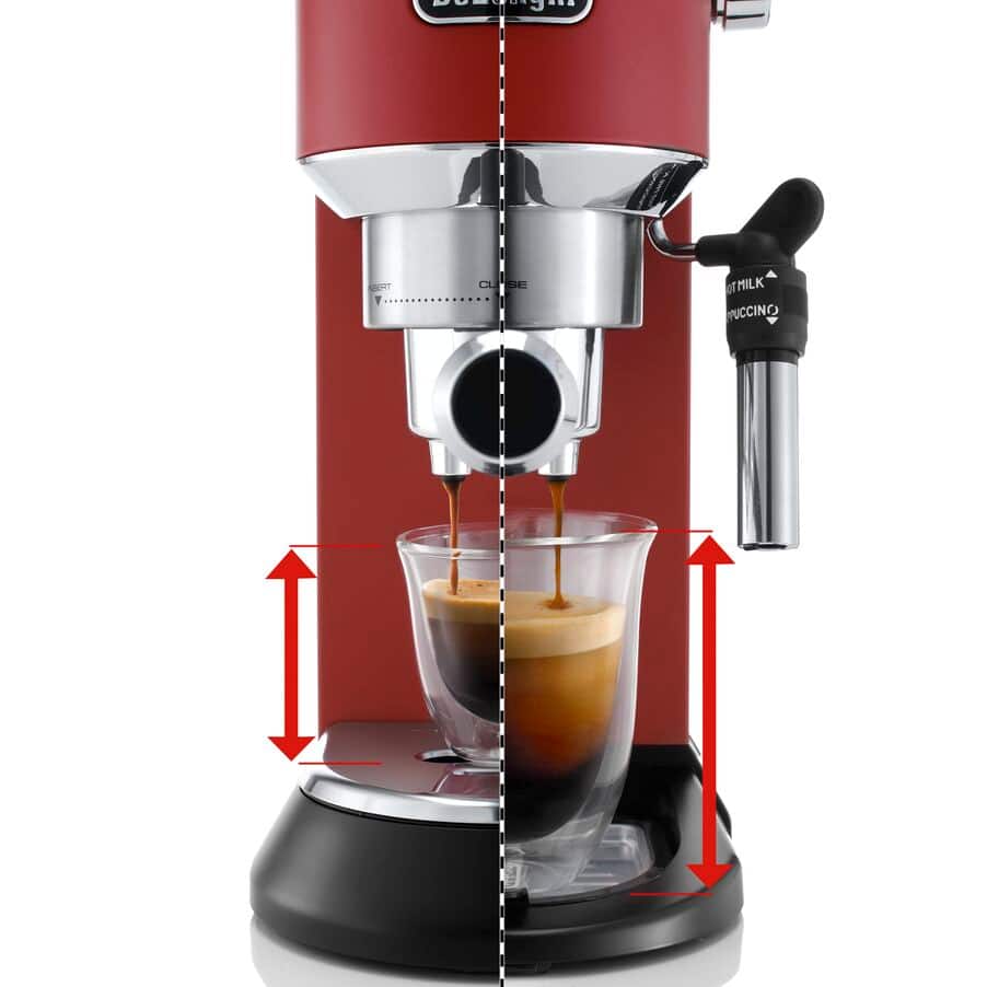 Delonghi | Espresso Coffee Maker | Dedica Style EC 685.R | Pump pressure 15 bar | Built-in milk frother | Semi-automatic | 1300 W | Red