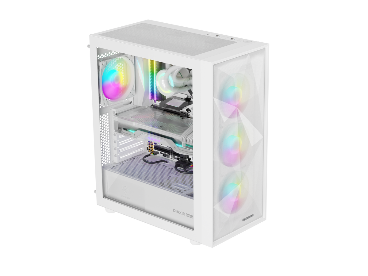 Genesis Gaming PC Case | Diaxid 605 ARGB | Midi Tower | White