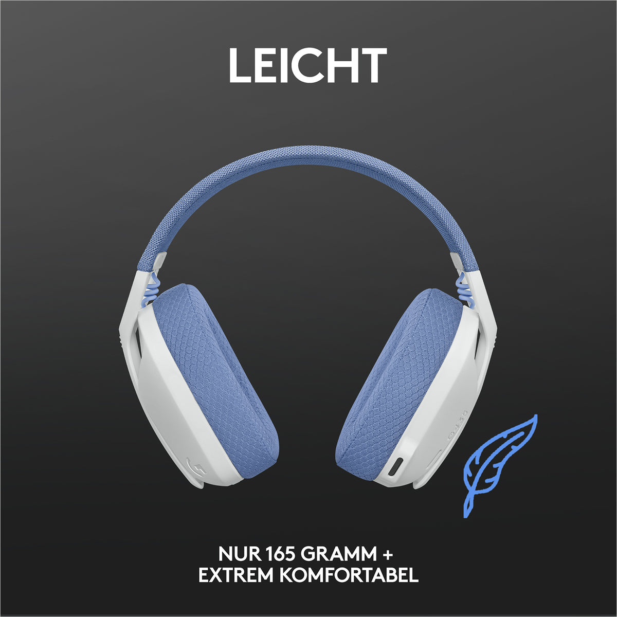 Logitech G435 LIGHTSPEED Belaidės žaidimų ausinės, Bluetooth, Off White and Lilac