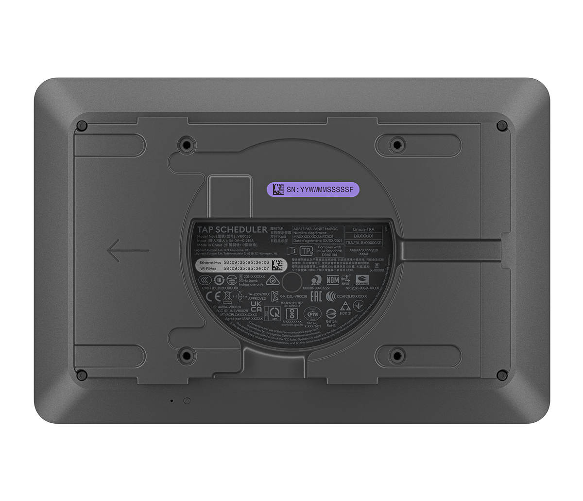 Logitech Tap Scheduler 952-000091 Meeting Room Touch Controller, 10.1'' IPS 400 cd/m2, Graphite