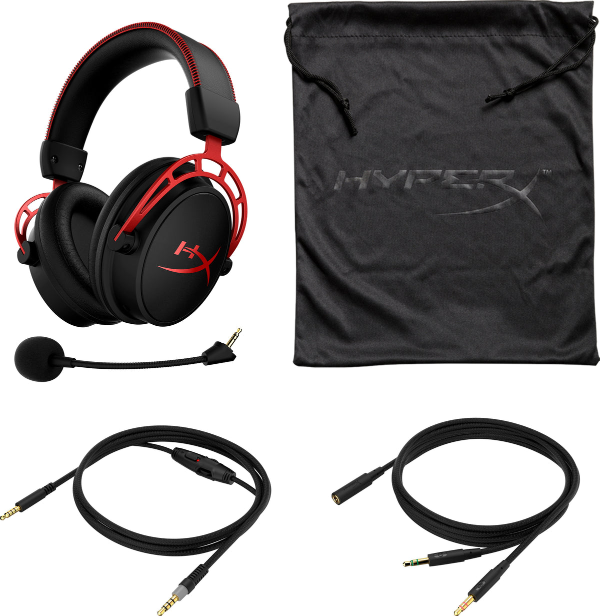 HyperX Cloud Alpha Laidinės žaidimų ausinės 3.5 mm jack, Black-Red