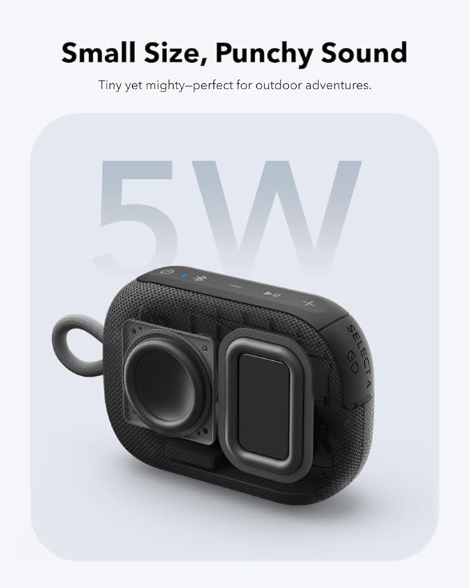 Anker Soundcore | Portable Bluetooth Speaker | Select 4 Go | 5 W | Waterproof | Bluetooth | Wireless connection | Portable | Black