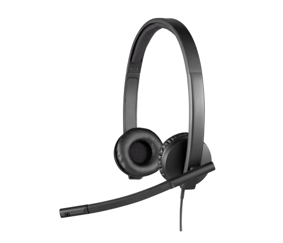 Logitech H570e Mono MS Teams Laidinės ausinės USB-A, Juoda