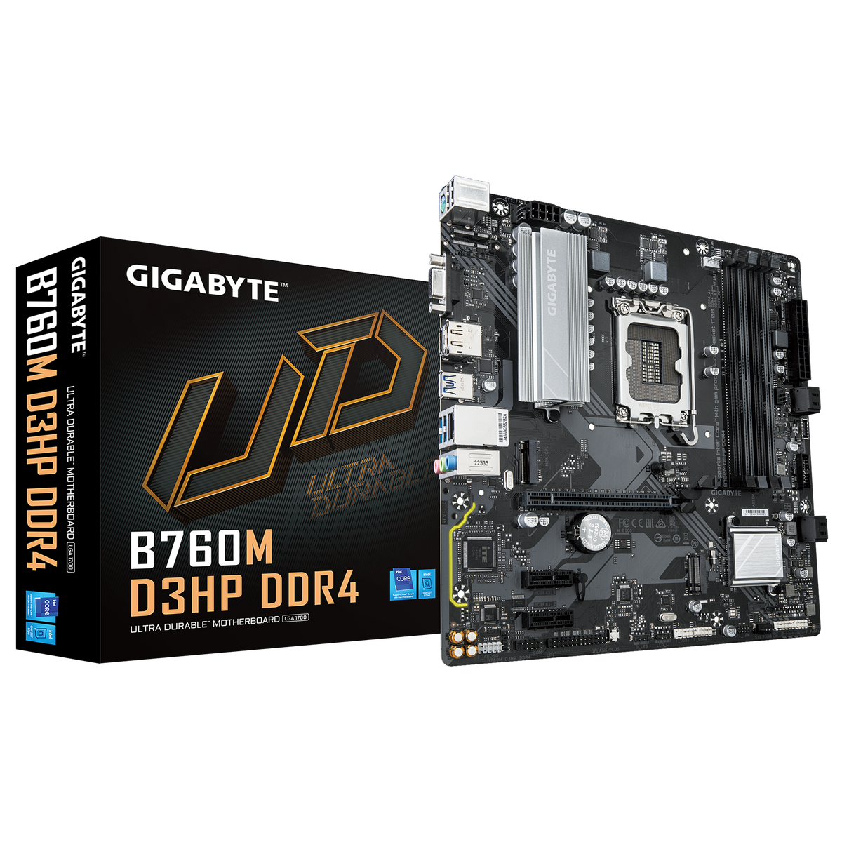 Gigabyte B760M D3HP DDR4 | Processor family Intel | Processor socket LGA1700 | DDR4 | Supported hard disk drive interfaces M.2, SATA | Number of SATA connectors 4