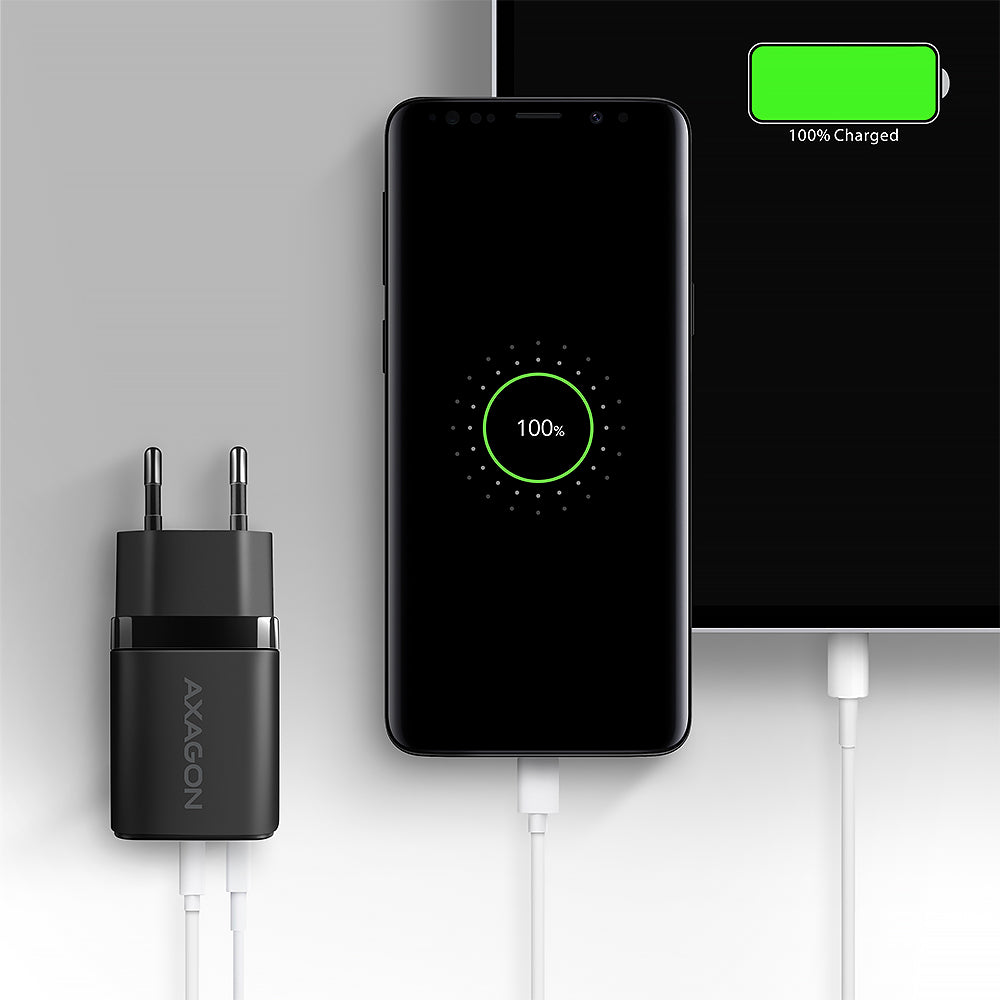 AXAGON Wallcharger 2x port (USB-A + USB-C), 20W | ACU-PQ20