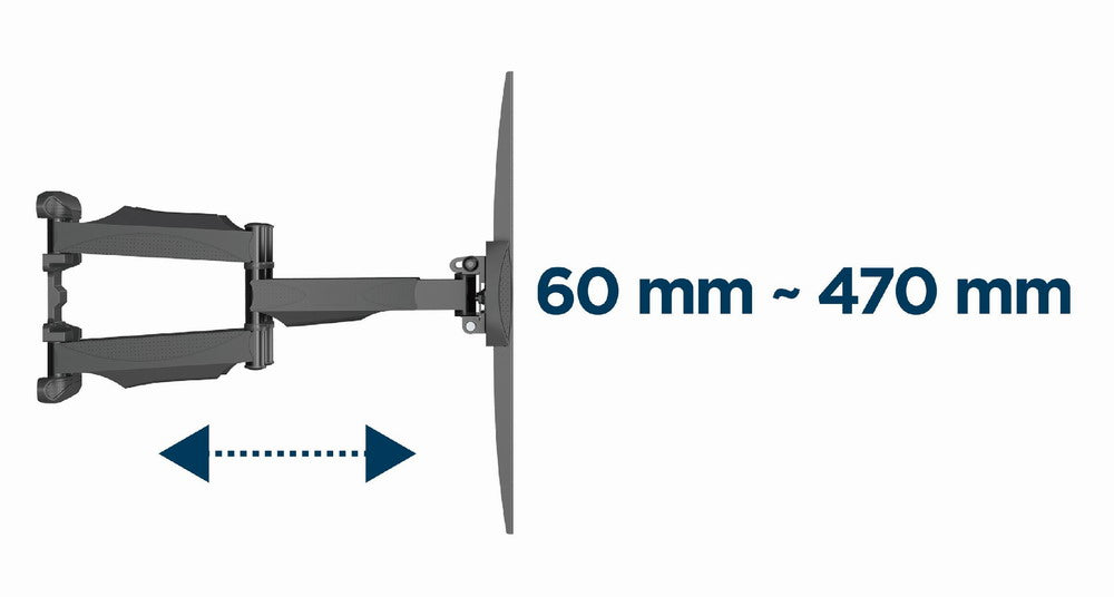 Gembird | Wall mount | WM-58ST-01 | Tilt, swivel, rotate | 32-58 " | Maximum weight (capacity) 36.4 kg | Black
