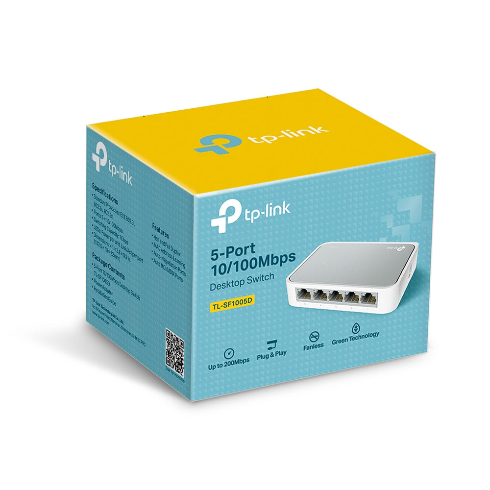 TP-LINK | Switch | TL-SF1005D | Unmanaged | Desktop | 10/100 Mbps (RJ-45) ports quantity 5 | Power supply type External