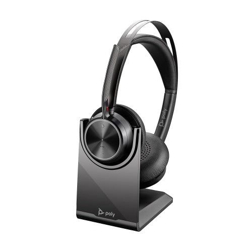 Poly Voyager Focus 2 Belaidės ausinės, Bluetooth, USB-C/A Adapter, Charging stand, Juoda