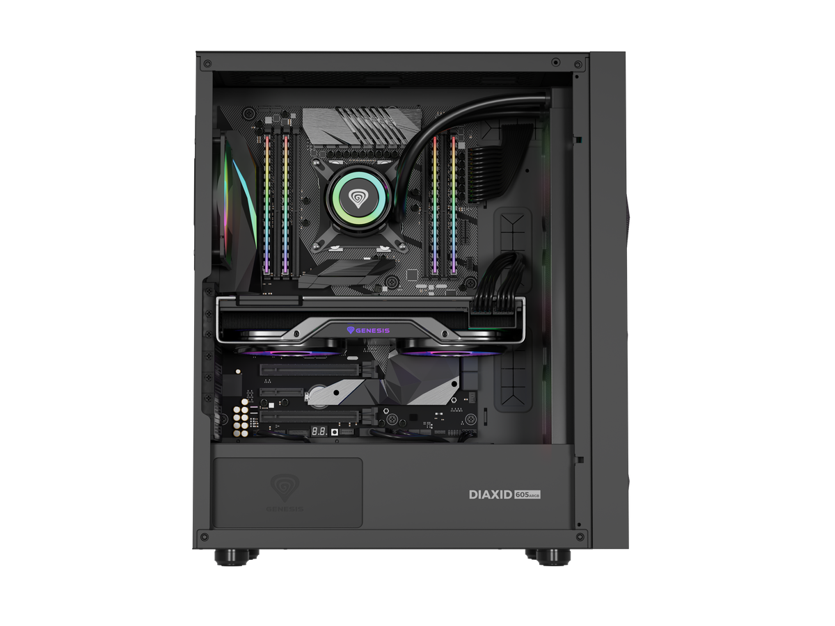 Genesis Gaming PC Case | Diaxid 605 ARGB | Midi Tower | Black